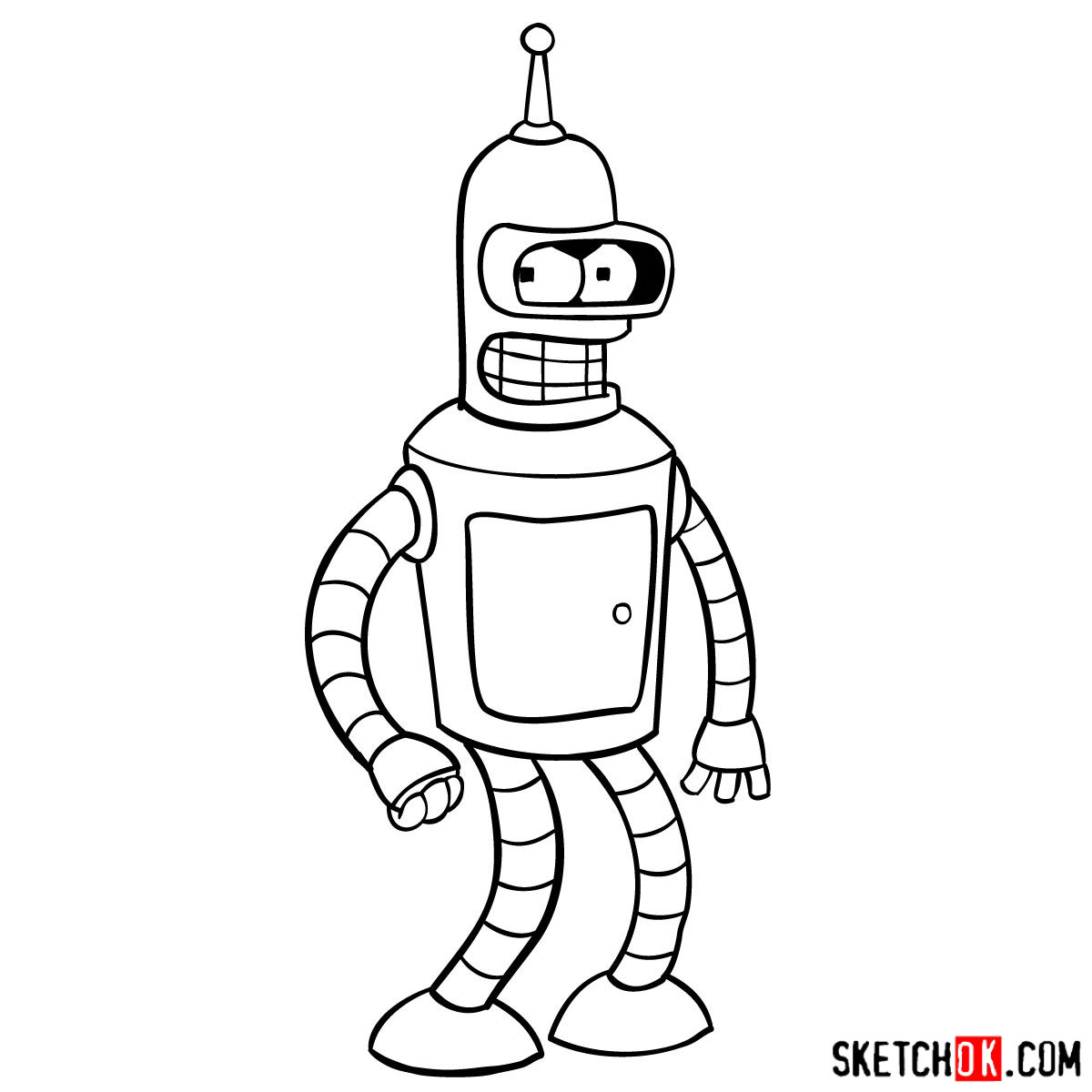 How to draw Bender Rodríguez - step 11